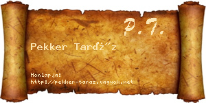 Pekker Taráz névjegykártya